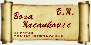 Bosa Macanković vizit kartica